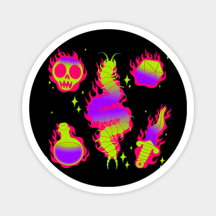 Skulls Bugs Flames 'N' Stuff Magnet